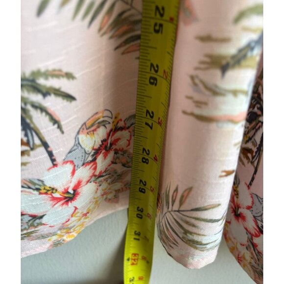 Tribal Femme Womens Pop Over Pink Paradise Cap Sleeve A-Line Midi Dress Sz L - Picture 11 of 15